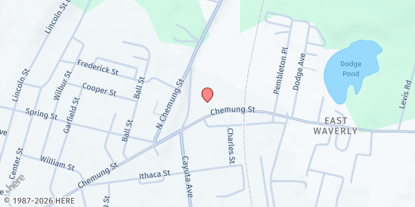 Map showing The Bridge of the Penn-York Valley Churches at , Sayre, NY