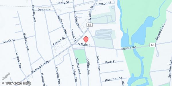 Map showing Sharing A Meal at Sayville Congregational United Church of Christ at 131 Middle Rd, Sayville, NY