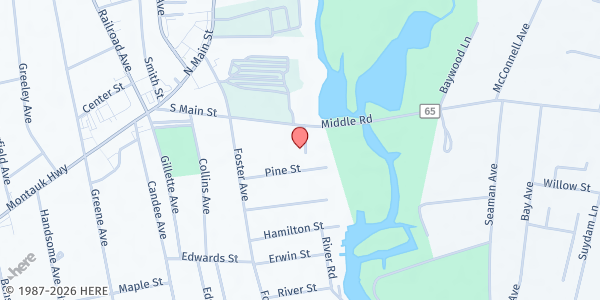 Map showing St. Ann's Church Office at 262 Middle Rd., Sayville, NY