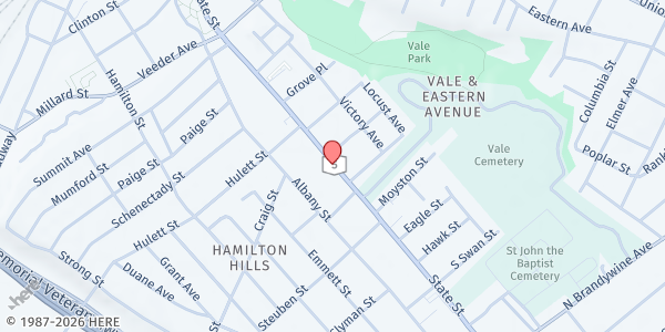 Map showing Bethesda House Community Meal - 834 State Street at 834 State Street, Schenectady, NY