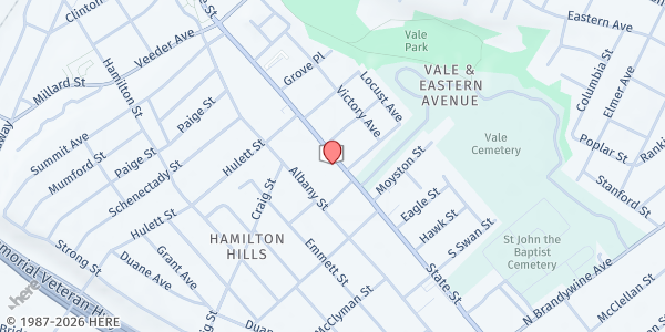 Map showing Bethesda House Food Pantry - State Street at 5 Catherine St, Schenectady, NY
