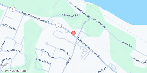 Map showing Capital Church Food Pantry at 1222 Troy-Schenectady Road, Schenectady, NY