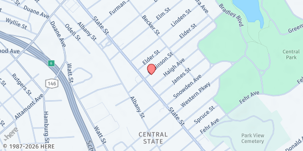Map showing Grace and Mercy Food Pantry at 1401 State St, Schenectady, NY