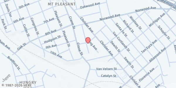 Map showing Holy Name of Jesus Church - Daily Bread Food Pantry at 1040 Pearl St, Schenectady, NY