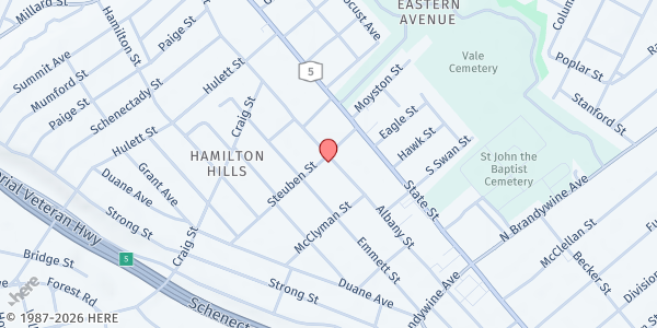 Map showing Jobs Etc. of Schenectady Inner City Ministry - Food Distribution Center at 924 Albany St, Schenectady, NY