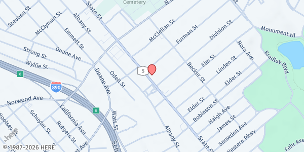 Map showing St. Luke's Pastoral Center Food Pantry at Food Pantry, Schenectady, NY