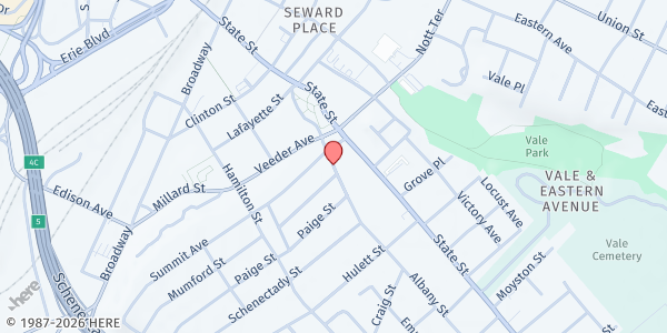 Map showing Summit Towers at 720 Albany Street, Schenectady, NY