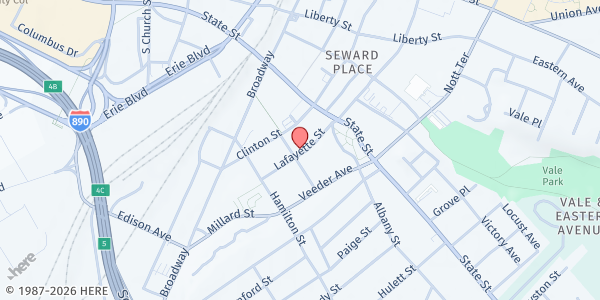 Map showing The Salvation Army of Schenectady at 222 Lafayette St, Schenectady, NY