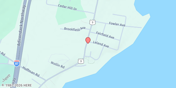 Map showing Schroon Lake Community Church at 1088 US Route 9 - Leland Ave Entrance, Schroon Lake, NY