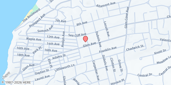 Map showing St. Boniface Martyr Church at 145 Glen Ave., Sea Cliff, NY