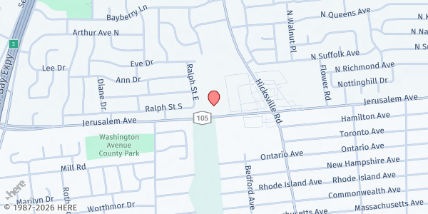 Map showing Maria Regina R.C. Church at 3945 Jerusalem Avenue, Seaford, NY
