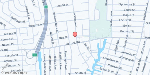 Map showing Seaford Public Library at 2234 Jackson Avenue, Seaford, NY