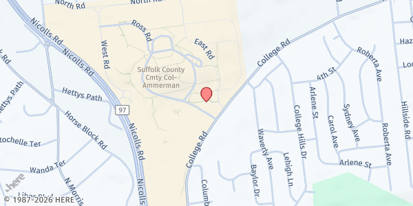 Map showing SCC Association, Inc./Ammerman FP at 533 College Road, Selden, NY