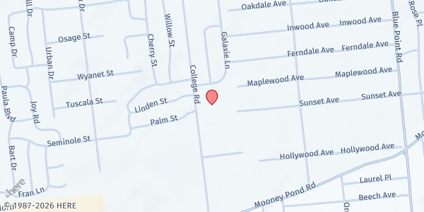 Map showing St. Margaret of Scotland SVDP at 81 College Road, Selden, NY