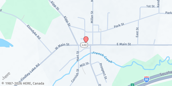 Map showing AREA CHRISTIAN ACTION COUNCIL - SHERMAN at 133 WEST MAIN STREET, SHERMAN, NY