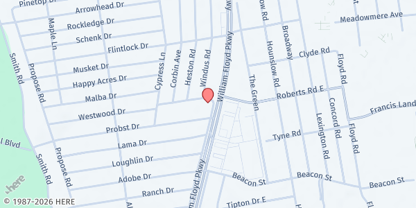 Map showing HEAD START - Shirley at 161 Margin Dr W, Shirley, NY