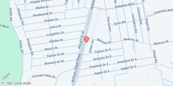 Map showing LI Child & Family Development Services/Bay Area at 161 Margin Drive, Shirley, NY