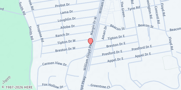 Map showing LI Child & Family Development Services - Shirley at 161 Margin Drive West, Shirley, NY