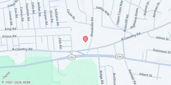 Map showing St. Anselms Food Pantry NHN at 4 Woodville Road, Shoreham, NY