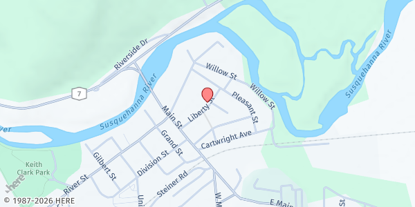 Map showing Sidney Civic Center at Sidney Civic Center, 21 Liberty St, Sidney, NY