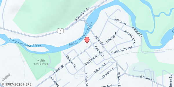 Map showing United Way Sidney at 24 River St # 1, Sidney, NY