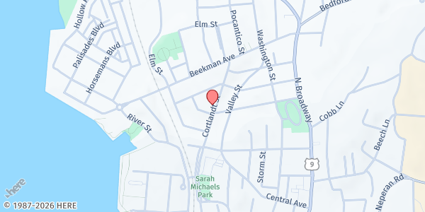 Map showing Rock of Salvation Church at 131 Cortland Street, Sleepy Hollow, NY