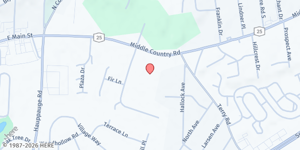 Map showing St. Patrick's Parish Outreach at 280 E Main St., Smithtown, NY