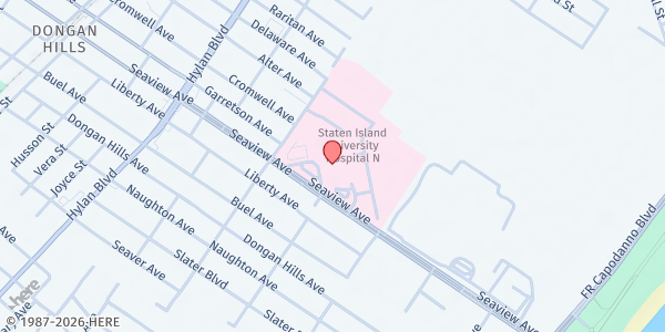 Map showing Project Hospitality @ Siuh North at 475 Seaview Avenue, South Beach, NY