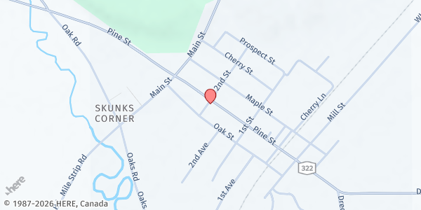 Map showing Pine Valley Food Pantry at 327 Pine St, South Dayton, NY