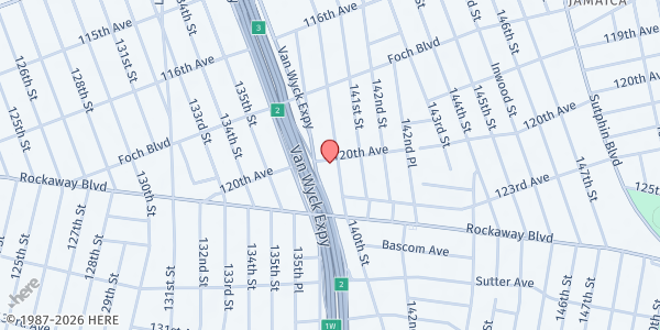 Map showing South Ozone Park SDA Church at 120-12 140TH STREET, SOUTH OZONE PARK, NY