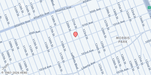 Map showing Faith Assembly Community Outreach at 120-13 101st Avenue, South Richmond Hill, NY