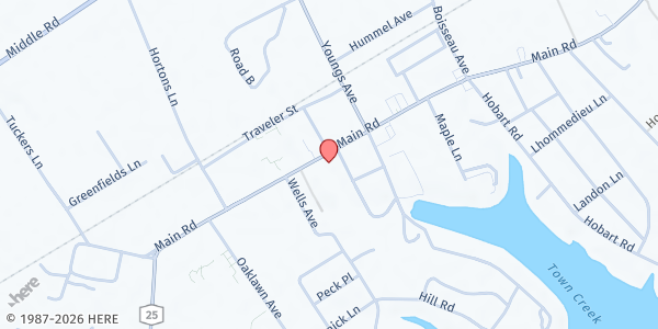 Map showing C.A.S.T. Community Action Southold at 53930 Main Road, Southold, NY