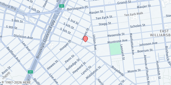 Map showing Southside United Housing Development Fund Corporation at 434 South 5th Street, Southside, NY