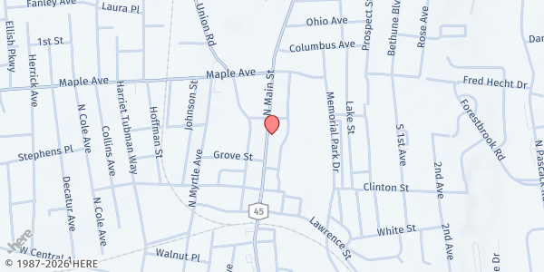 Map showing Louis Kurtz Civic Center at Louis Kurtz Civic Center - 9 N. Main St., Spring Valley, NY