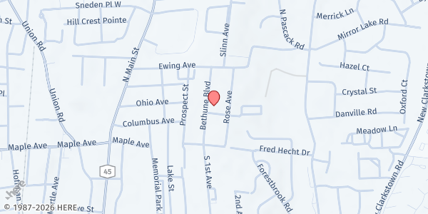 Map showing MLK Multipurpose Center Food Pantry at 110 Bethune Boulevard, Spring Valley, NY