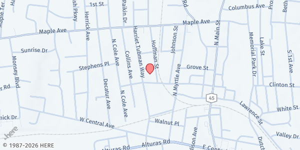 Map showing Strong Tower Christian Center Food Pantry at 42 West St., Spring Valley, NY