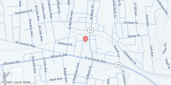 Map showing United Methodist Church of Spring Valley at 2 S. Madison Ave., Spring Valley, NY