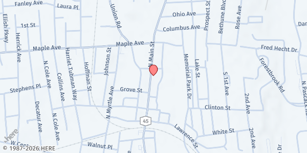 Map showing West Street Child Care Parent Food Pantry at 96 N. Main St., Spring Valley, NY