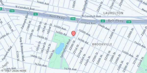 Map showing Vets House Honor - VFW (Springfield Blvd) at 143 Springfield Boulevard, Springfield Gardens, NY