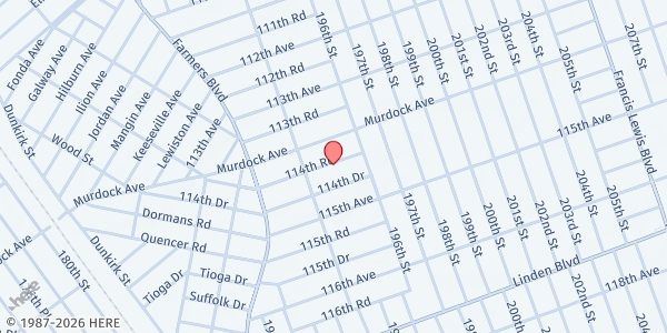 Map showing In The Beginning Outreach, Inc. at 189-13 Liberty Ave, St. Albans, NY