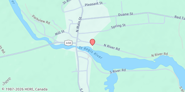 Map showing Adirondack Adult Center at 26 N River Rd, St. Regis Falls, NY