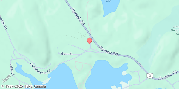 Map showing Clifton Fine School FP at 11 Hall Avenue, Star Lake, NY