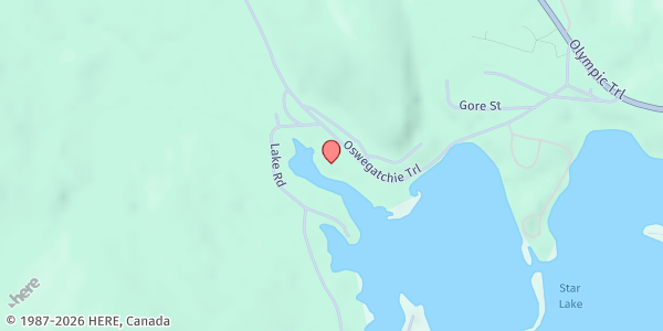 Map showing Free Community Meal SK at 1046 Oswegatchie Trail, Star Lake, NY