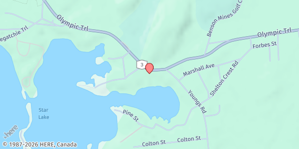 Map showing Star Lake Food Pantry at 4208 Route 3, Star Lake, NY