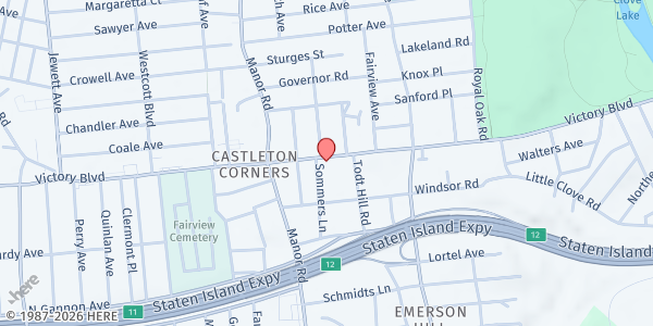 Map showing ACT Care Foundation, Inc. at 1698 Victory Blvd, Staten Island, NY