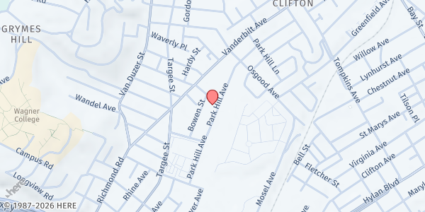 Map showing African Refugee Center - Park Hill at 185 Park Hill Avenue, Staten Island, NY