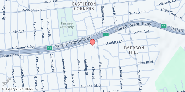 Map showing CHASI MFP - Manor Rd. & So. Gannon Avenue at 774 Manor Rd, Staten Island, NY