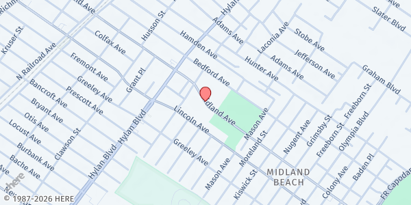 Map showing CHASI MFP - Midland Ave & Olympia Blvd at 575 Midland Ave, Staten Island, NY