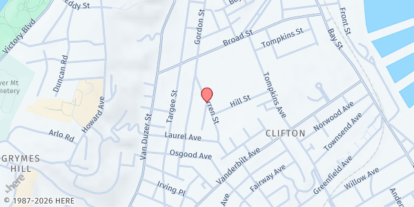 Map showing CHASI MFP - Warren St. & Hill St. at 101 Warren St, Staten Island, NY
