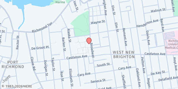 Map showing CHASI MFP - West Brighton Senior Center at 230 Broadway, Staten Island, NY